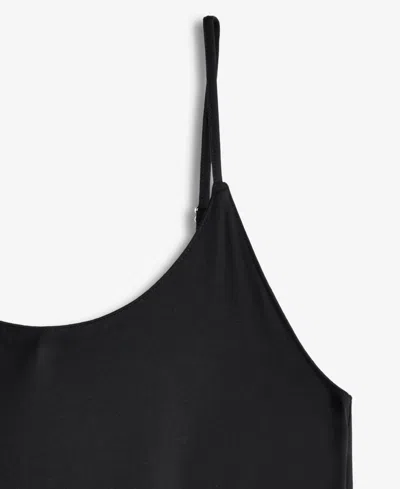 Macy's Women's Solid Shelf-bra Chemise, Exclusively At  In Black