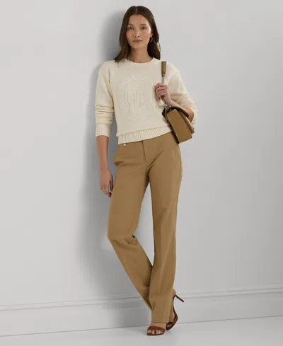 Ralph Lauren Straight Leg Pants 0p 18 In Brown