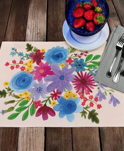 Counterart Spring Petals Premier Fabric Placemats, Set Of 4