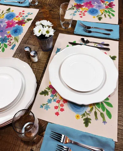 Counterart Spring Petals Premier Fabric Placemats, Set Of 4
