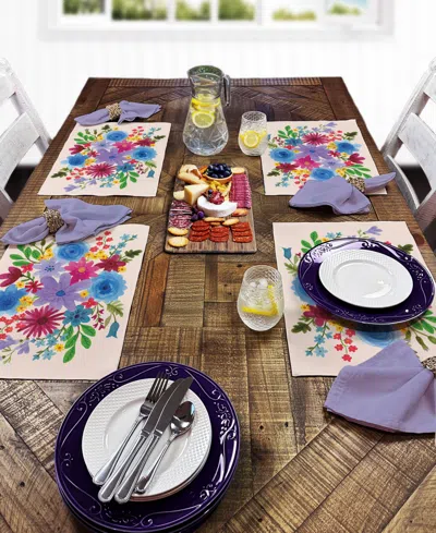 Counterart Spring Petals Premier Fabric Placemats, Set Of 4