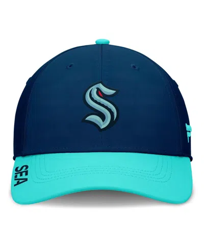 Fanatics Men's Deep Sea Blue/light Blue Seattle Kraken Authentic Pro Rink Flex Hat