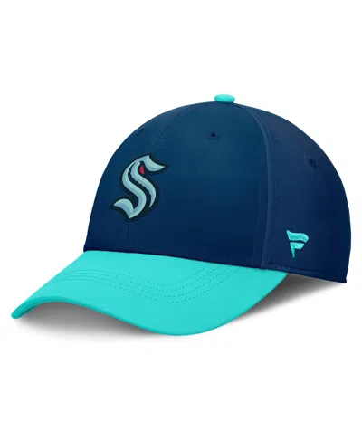 Fanatics Men's Deep Sea Blue/light Blue Seattle Kraken Authentic Pro Rink Flex Hat