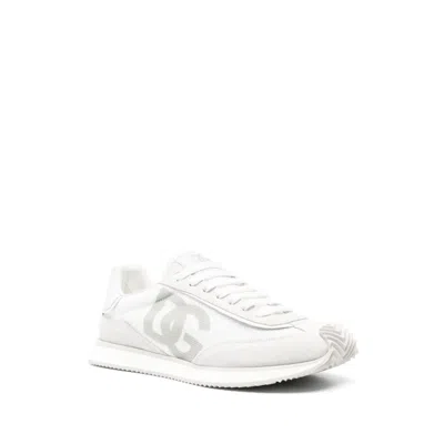 Dolce & Gabbana Cushion Sneaker In Mixed Materials Color White