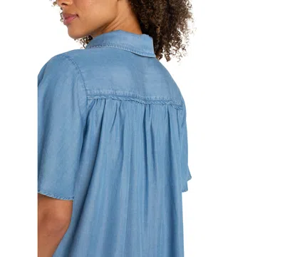 Liverpool Los Angeles Button Front Shirt In Blue