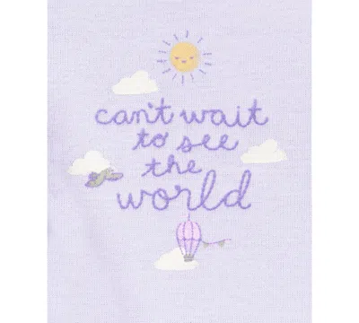 Carter's Baby Girls Cotton Balloons-print Little Cardigan, Bodysuit & Pants, 3 Piece Set