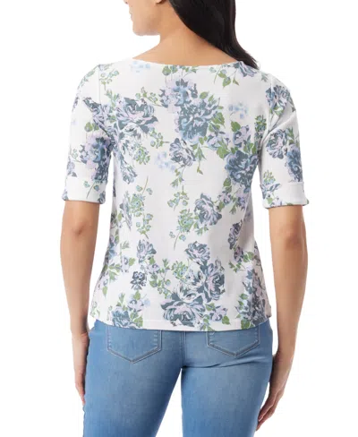 Gloria Vanderbilt Women's Alanis Printed Cuffed-sleeve T-shirt