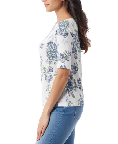 Gloria Vanderbilt Women's Alanis Printed Cuffed-sleeve T-shirt