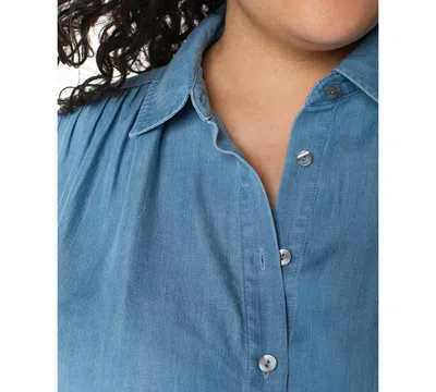 Liverpool Los Angeles Plus Size Shirred Shirt