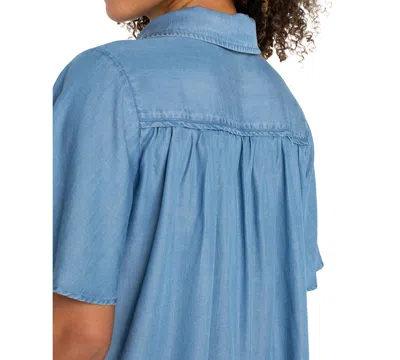 Liverpool Los Angeles Button Front Shirt In Blue