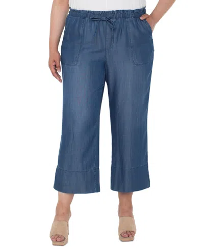 Liverpool Los Angeles Pull On Tie Waist Wide Leg Jeans In Crenshaw