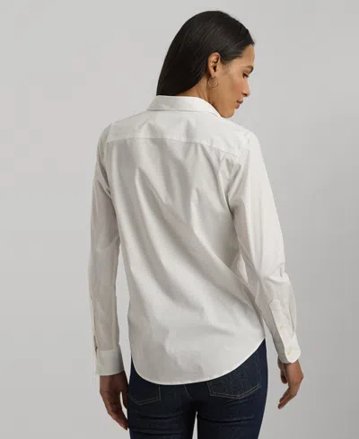 Ralph Lauren Petite Non-iron Straight-fit Shirt In White