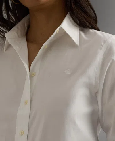 Ralph Lauren Petite Non-iron Straight-fit Shirt In White