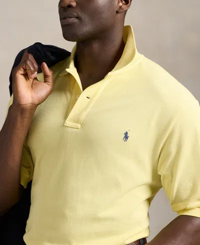 Polo Ralph Lauren Men's Big & Tall The Iconic Mesh Polo Shirt In Yellow