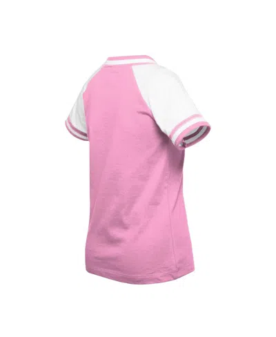 New Era Big Girls Pink Baltimore Orioles Mommy Me Raglan V-neck T-shirt