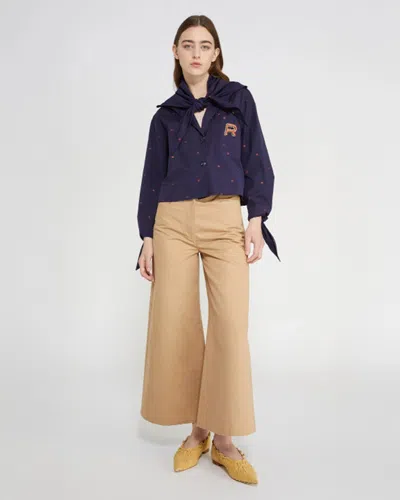 Rochas Sailor-collar Shirt In Blue