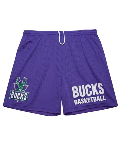 Mitchell & Ness X Purple Milwaukee Bucks Hardwood Classics Gameday Shorts In Purple