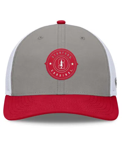 Top Of The World Men's Gray/cardinal Stanford Cardinal Rob Trucker Adjustable Hat