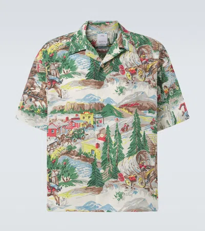 Visvim Crosby Convertible-collar Printed Silk Shirt In Multi