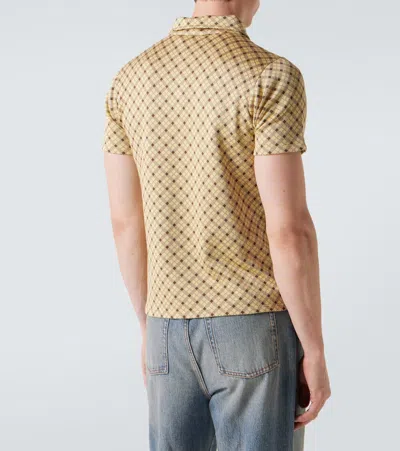 Miu Miu Polohemd Aus Seiden-piqué In Brown