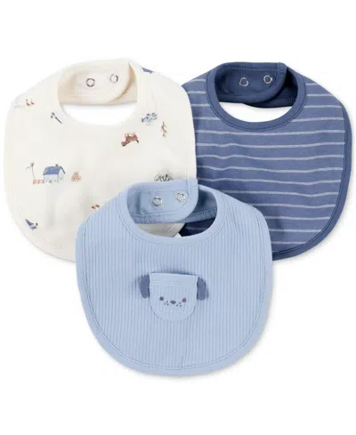 Carter's Baby Boys Dog Bibs, 3 Pack