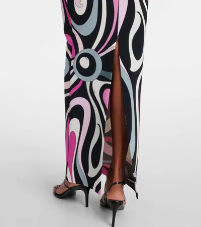 Pucci Marmo-printed High-waisted Maxi Skirt In Multi