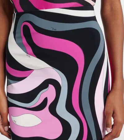 Pucci Marmo-printed High-waisted Maxi Skirt In Multi