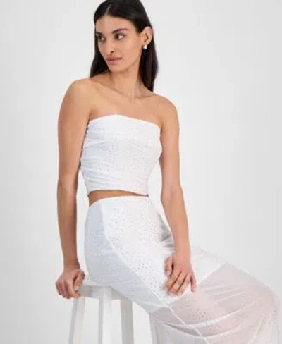 Bar Iii Womens Strapless Top Midi Skirt Exclusively At Macys In White