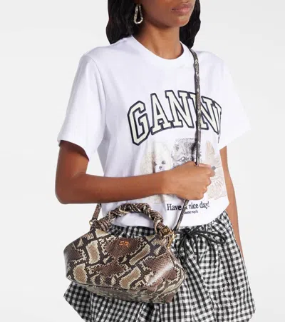 Ganni Bou Bag Small Woman Python Print