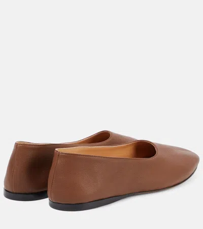 The Row Awar Leather Ballet Flats In Brown