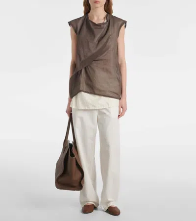 The Row Awar Leather Ballet Flats In Brown