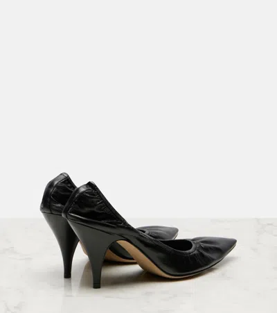 The Row Leather Liisa Point Toe Pumps 8cm In Black