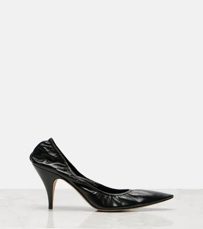 The Row Leather Liisa Point Toe Pumps 8cm In Black