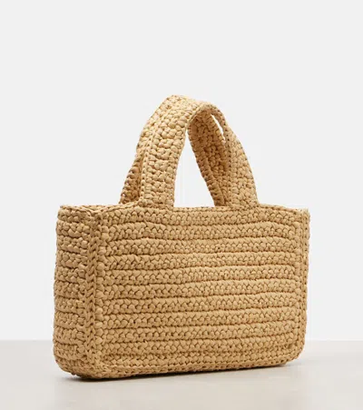 Valentino Garavani Viva Superstar Crochet Small Tote Bag In Neutral