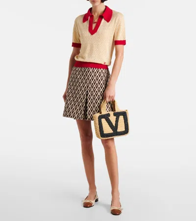 Valentino Garavani Viva Superstar Crochet Small Tote Bag In Neutral