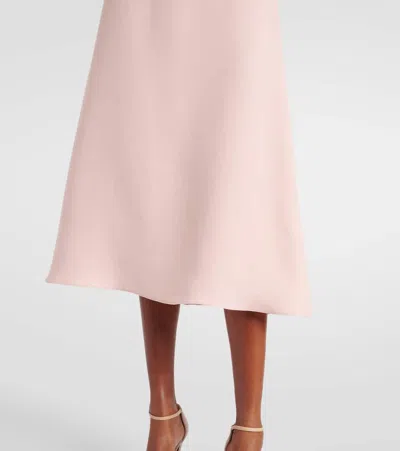 Valentino Cady Dress With Bow Detail And Ruffles In Pink
