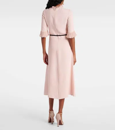 Valentino Cady Dress With Bow Detail And Ruffles In Pink