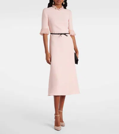 Valentino Cady Dress With Bow Detail And Ruffles In Pink