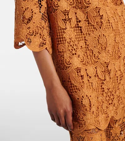 Zimmermann Coco Lace Tunic Top In Biscuit In Brown