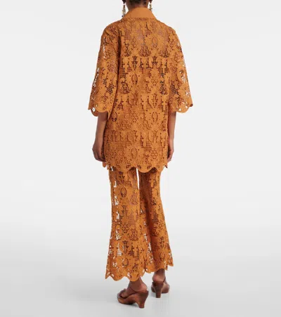 Zimmermann Coco Lace Tunic Top In Biscuit In Brown