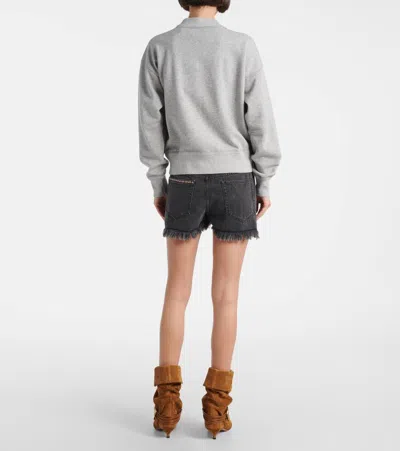 Isabel Marant Étoile Relaxed-fit Heather Grey Sweatshirt With Minimalist Logo In Gray