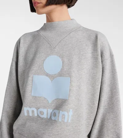 Isabel Marant Étoile Relaxed-fit Heather Grey Sweatshirt With Minimalist Logo In Gray