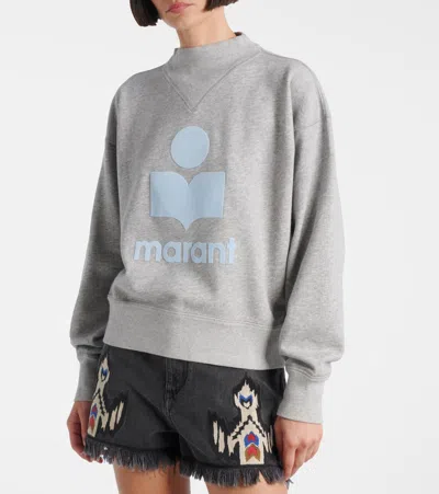 Isabel Marant Étoile Relaxed-fit Heather Grey Sweatshirt With Minimalist Logo In Gray