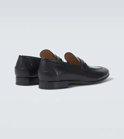 Valentino Garavani Vlogo Signautre Leather Loafers In Black