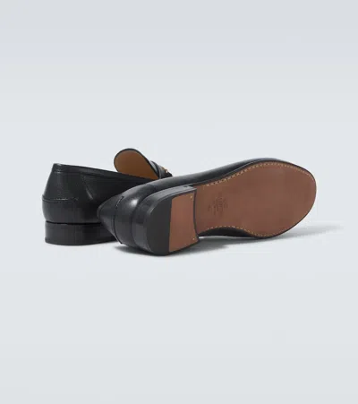 Valentino Garavani Vlogo Signautre Leather Loafers In Black