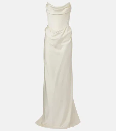 Vivienne Westwood Bridal Galaxy Crepe Satin Corset Gown In White