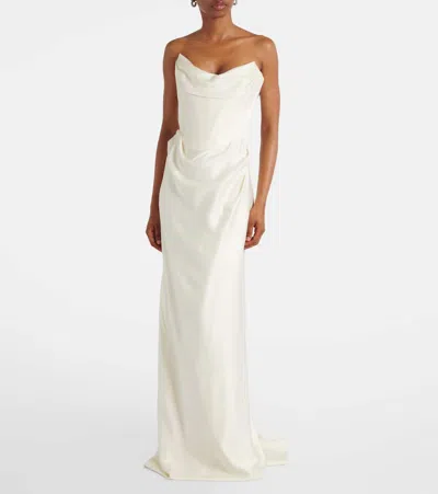 Vivienne Westwood Bridal Galaxy Crepe Satin Corset Gown In White