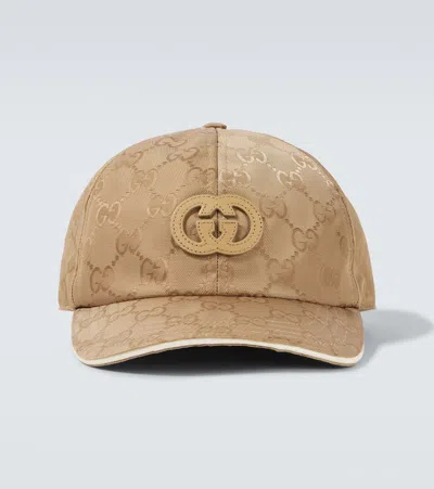 Gucci Men Cappuccino Gg Fabric Baseball Cap In Brown