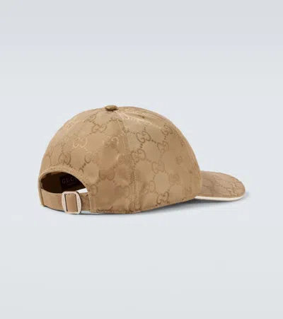Gucci Men Cappuccino Gg Fabric Baseball Cap In Brown