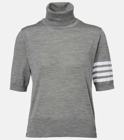 Thom Browne 4- Bar Virgin Wool Sweater In Grey